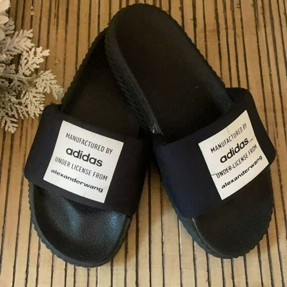 Adidas x Alexander Wang Adilette Lycra Black Sandals Slides 7 Men’s - Picture 6 of 8